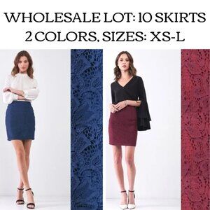 Wholesale Lot - Lace Pencil Skirt - 10 Pcs 2 Colors - Retro Vintage Reseller Lot
